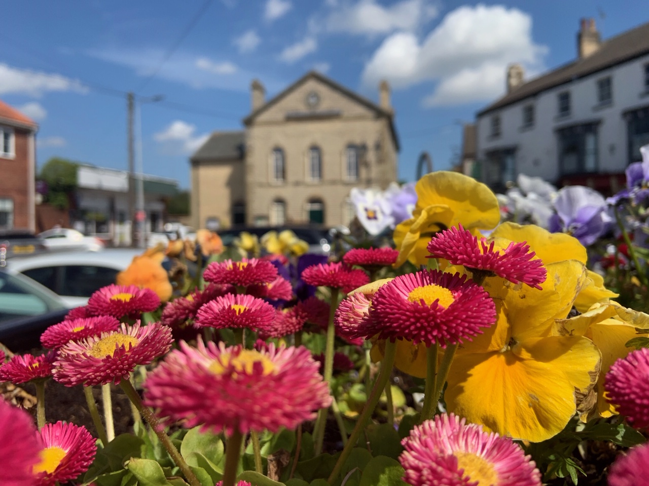 Kirton in Lindsey Market Place and Town Hall Blooms